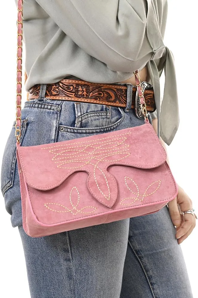 Genuine Leather Clutch Bag in Suede by American Darling
