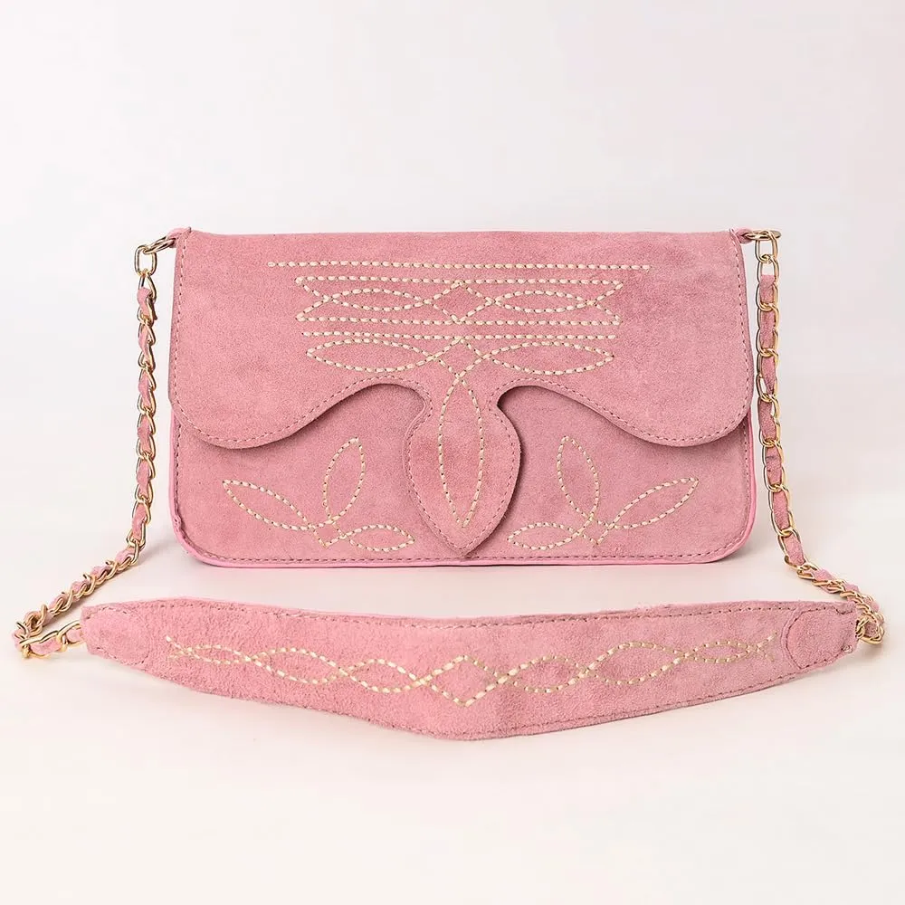 Genuine Leather Clutch Bag in Suede by American Darling