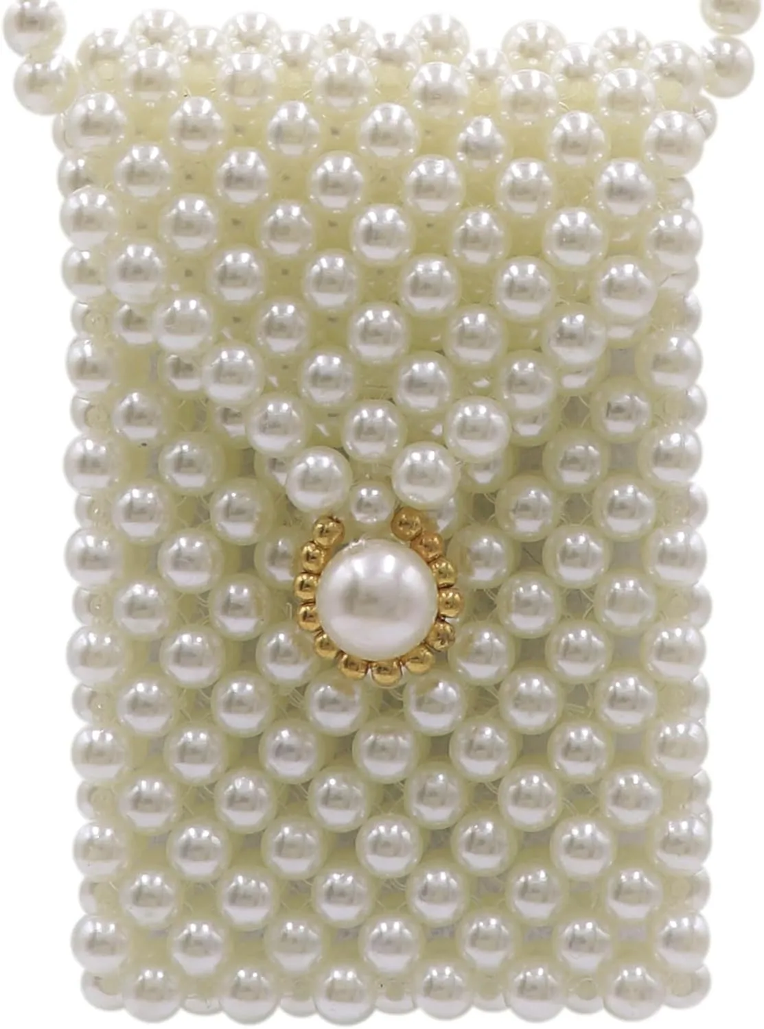 Girls White Beaded Pearl Crossbody Bag Acrylic Beaded Tiny Crossbody Pearl Handbag and Purse Clutch Mini Wedding Bag