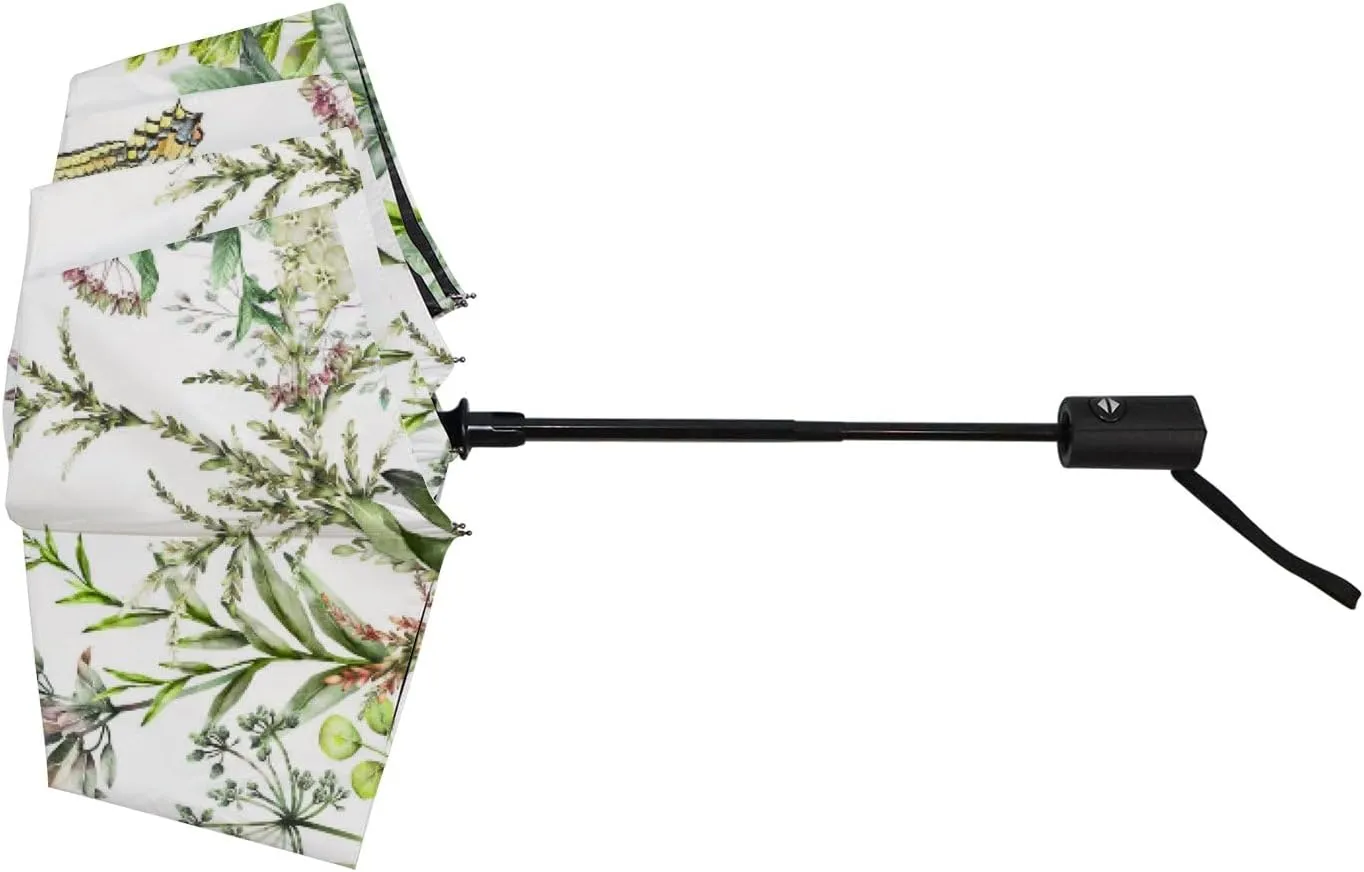 Hapuxt Folding Umbrellas Watercolor Black White Zebra Skin Windproof Travel Umbrella Rain Sun Automatic Portable Compact Umbrella for Backpack Golf Umbrella Women Men Adults