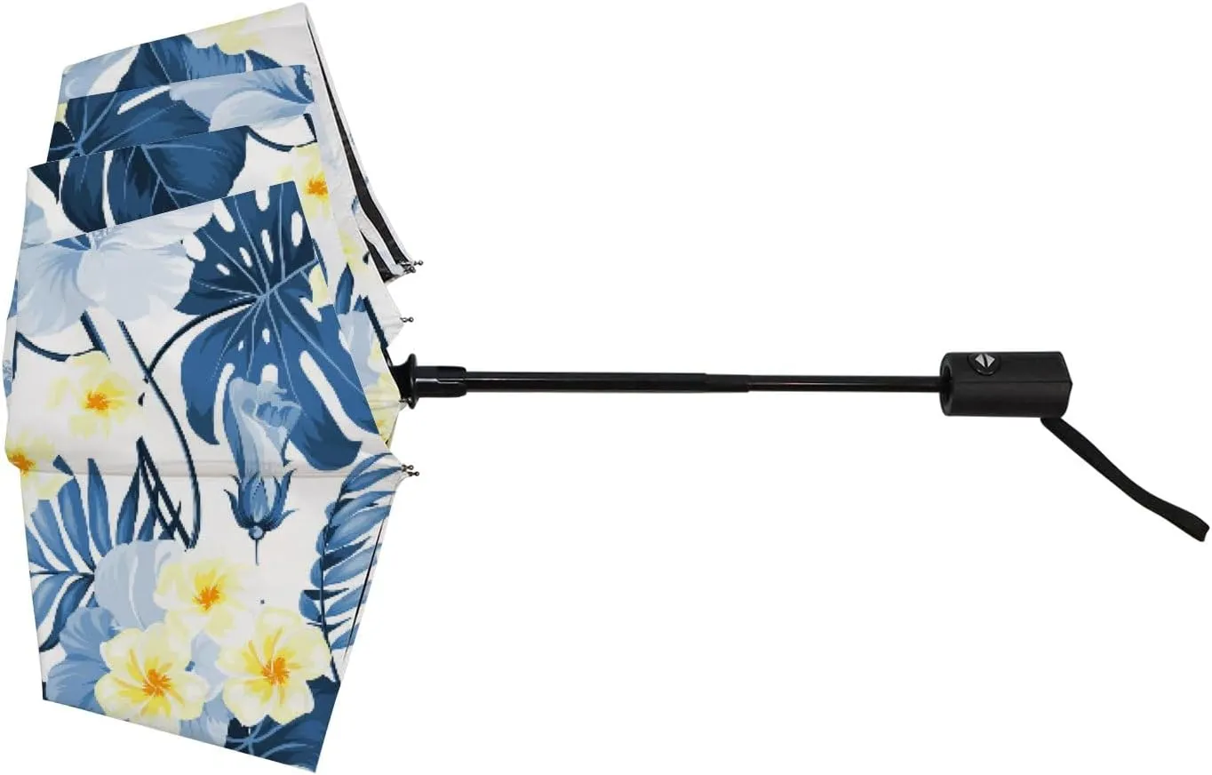 Hapuxt Folding Umbrellas Watercolor Black White Zebra Skin Windproof Travel Umbrella Rain Sun Automatic Portable Compact Umbrella for Backpack Golf Umbrella Women Men Adults