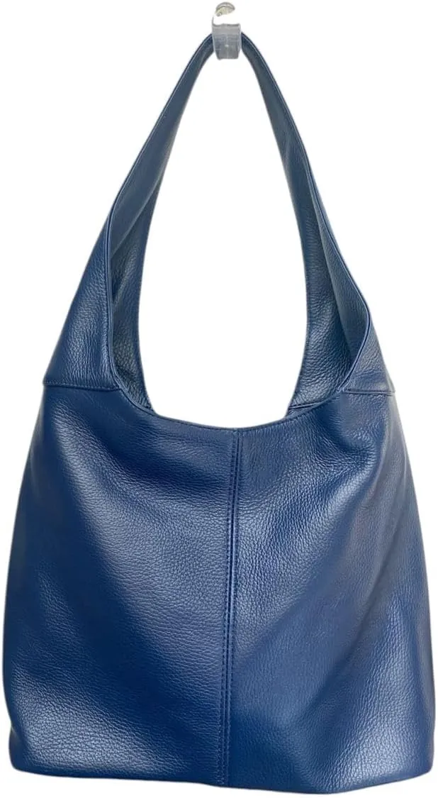 Hobo Pebbled Italian Leather Shoulder Bag  Casual Travel Tote Bag Purse