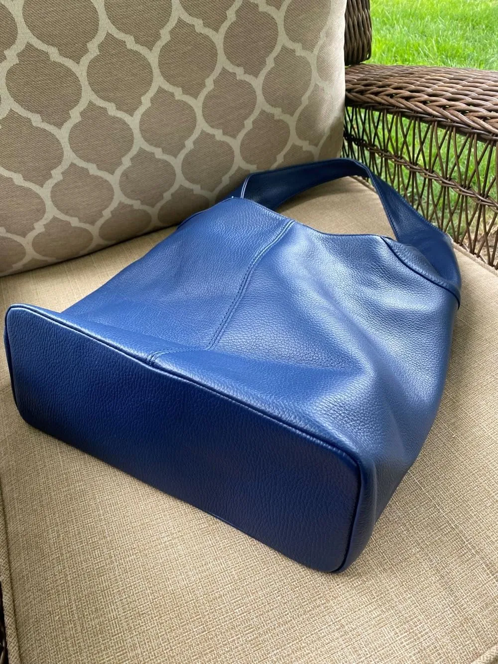 Hobo Pebbled Italian Leather Shoulder Bag  Casual Travel Tote Bag Purse