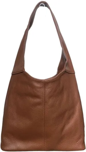 Hobo Pebbled Italian Leather Shoulder Bag  Casual Travel Tote Bag Purse