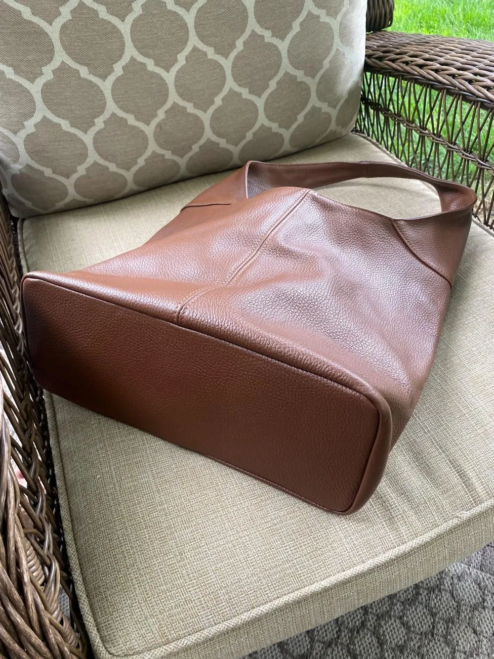 Hobo Pebbled Italian Leather Shoulder Bag  Casual Travel Tote Bag Purse