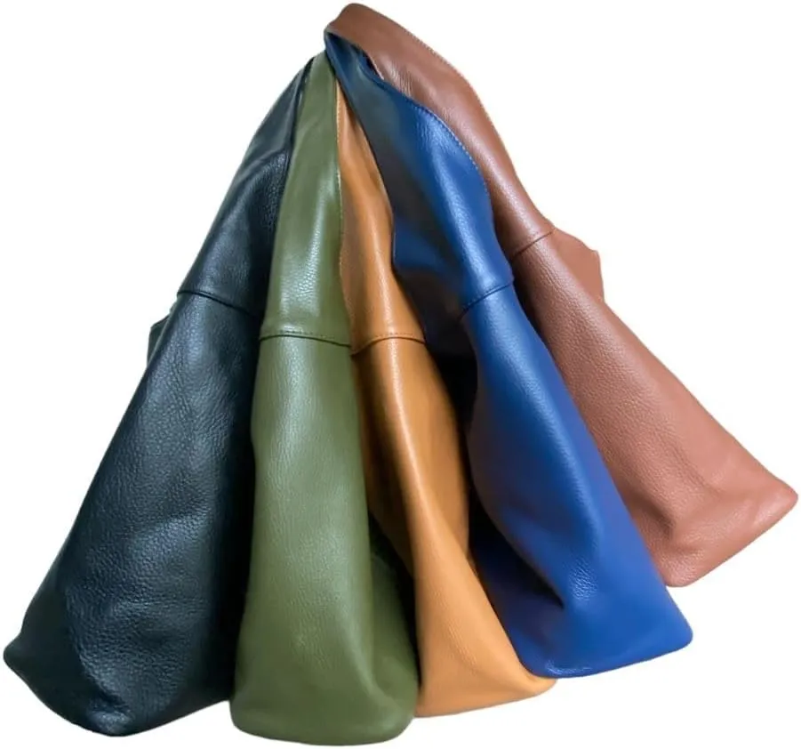 Hobo Pebbled Italian Leather Shoulder Bag  Casual Travel Tote Bag Purse