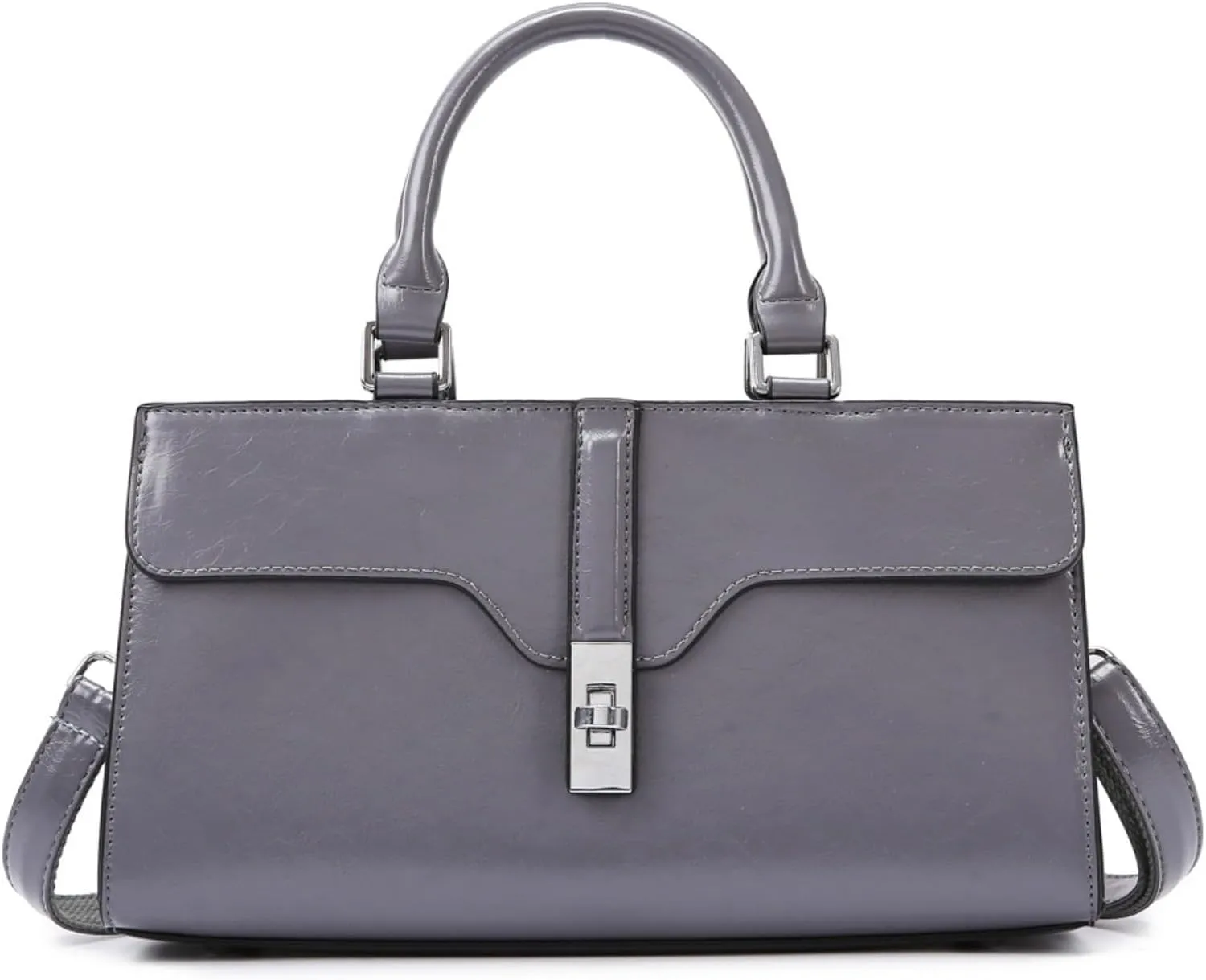 IAMUHI Women's Glossy Faux Leather Evening Handbag Clutch Purse, Small Top Handle Tote Designer Satchel Shoulder Bag Purse