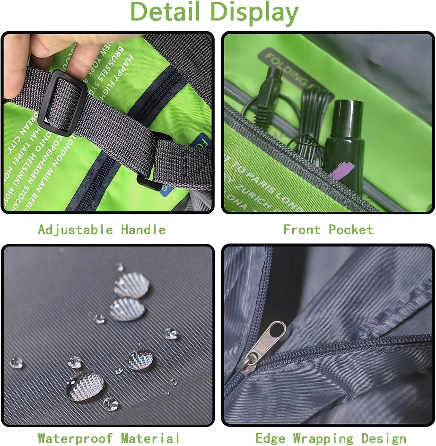 INVODA Travel Bag Foldable Duffle Bag for Women and Men Lightweight Luggage Bag Personal Item Bag for Airlines Weekender Carry on Bag Tote Overnight Bag (Green)