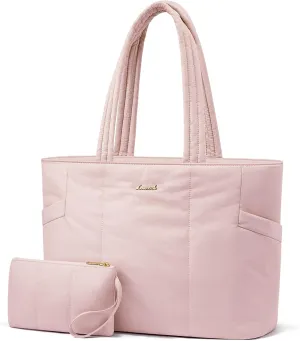 LOVEVOOK Laptop Bag for Women, Lightweight Puffy Work Tote Bag with Clutch Purse, 15.6 Inch Computer Briefcase Bag LOVEVOOK Laptop Bag for Women, Lightweight Puffy Work Tote Bag with Clutch Purse, 15.6 Inch Computer Briefcase Bag