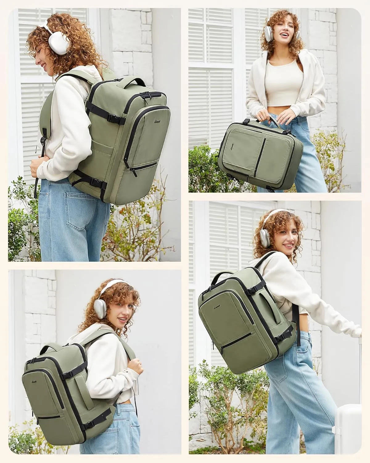 LOVEVOOK Travel Backpack for Women & Men, 40L Large Carry On Backpack Airline Approved, TSA Personal Item Weekender Bag, Water Resistant Laptop Backpacks with 3 Packing Cubes for Travel Essentials