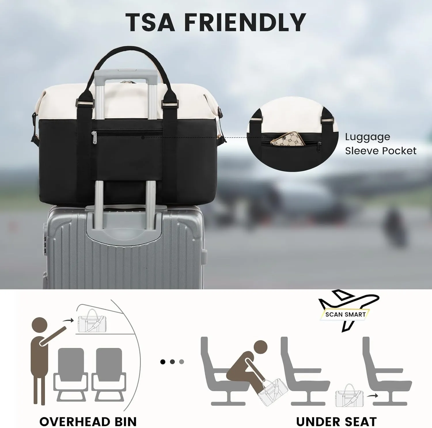LOVEVOOK Weekender Bag for Women Cute Travel Tote Bag Gym Duffel Bag with Toiletry Bag Carry On Bag Overnight Hospital Bag
