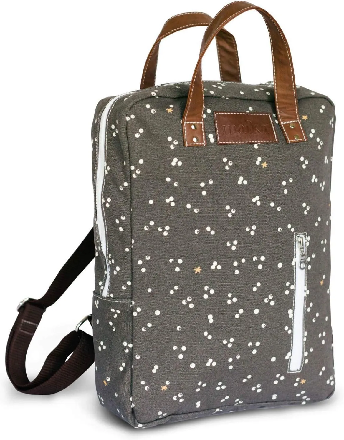 MAIKA Recycled Canvas Zippered Backpack, Nochi, Grey