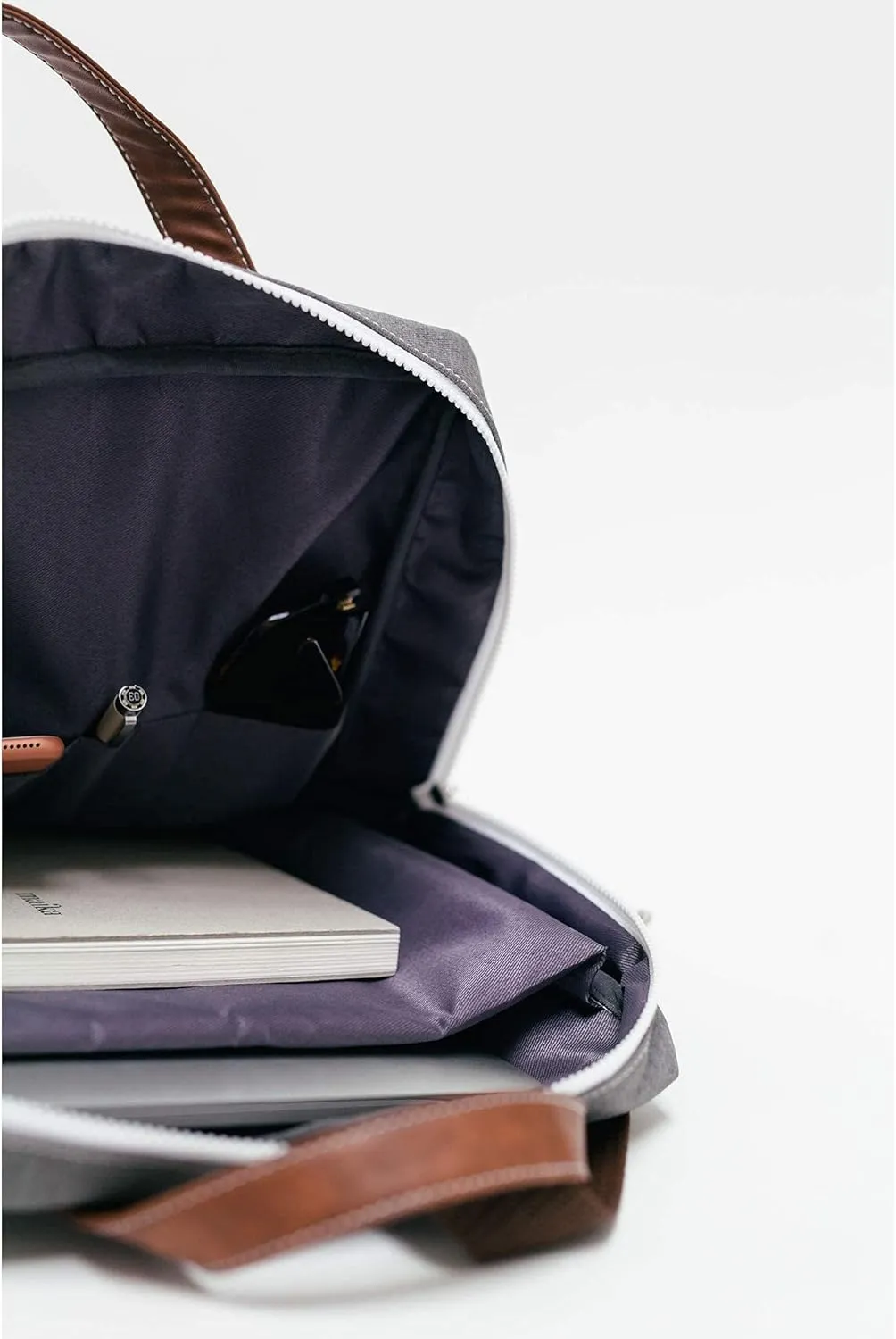 MAIKA Recycled Canvas Zippered Backpack, Nochi, Grey