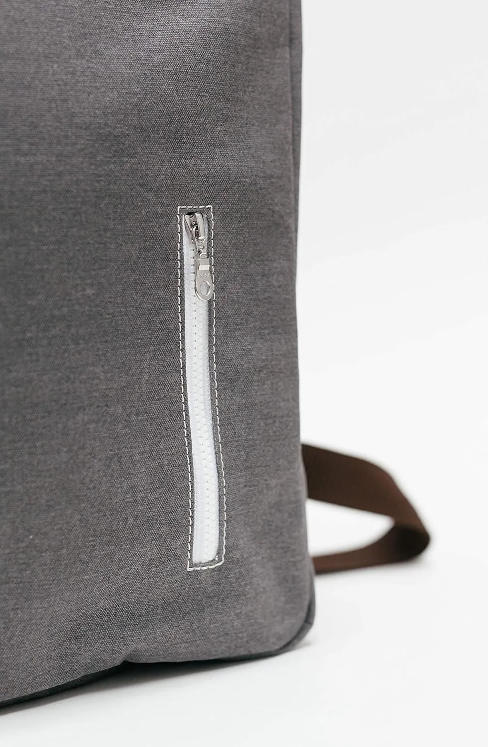 MAIKA Recycled Canvas Zippered Backpack, Nochi, Grey