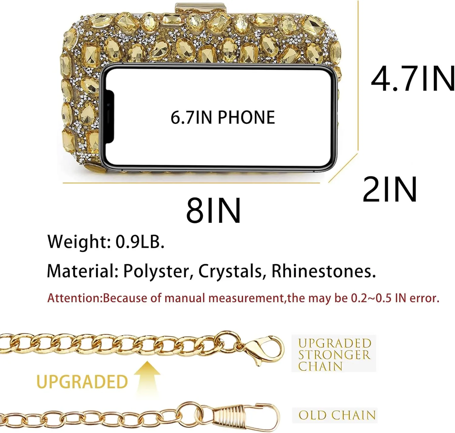 Milisente Clutch Purses For Women Crystal Clutches Evening Bags Gemstone Clutch Purse For Wedding Formal