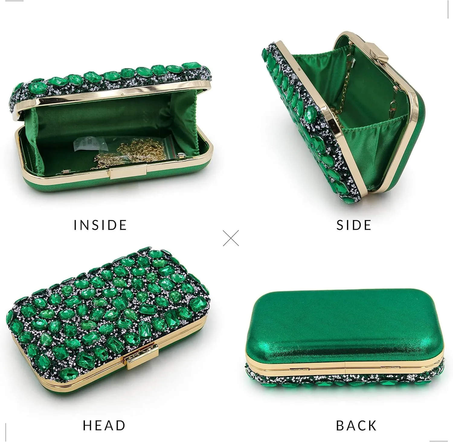 Milisente Clutch Purses For Women Crystal Clutches Evening Bags Gemstone Clutch Purse For Wedding Formal