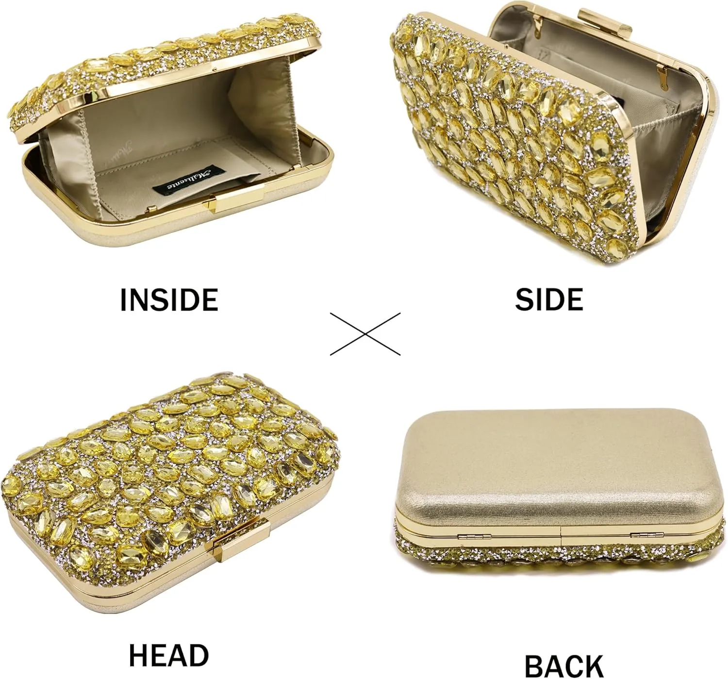 Milisente Clutch Purses For Women Crystal Clutches Evening Bags Gemstone Clutch Purse For Wedding Formal