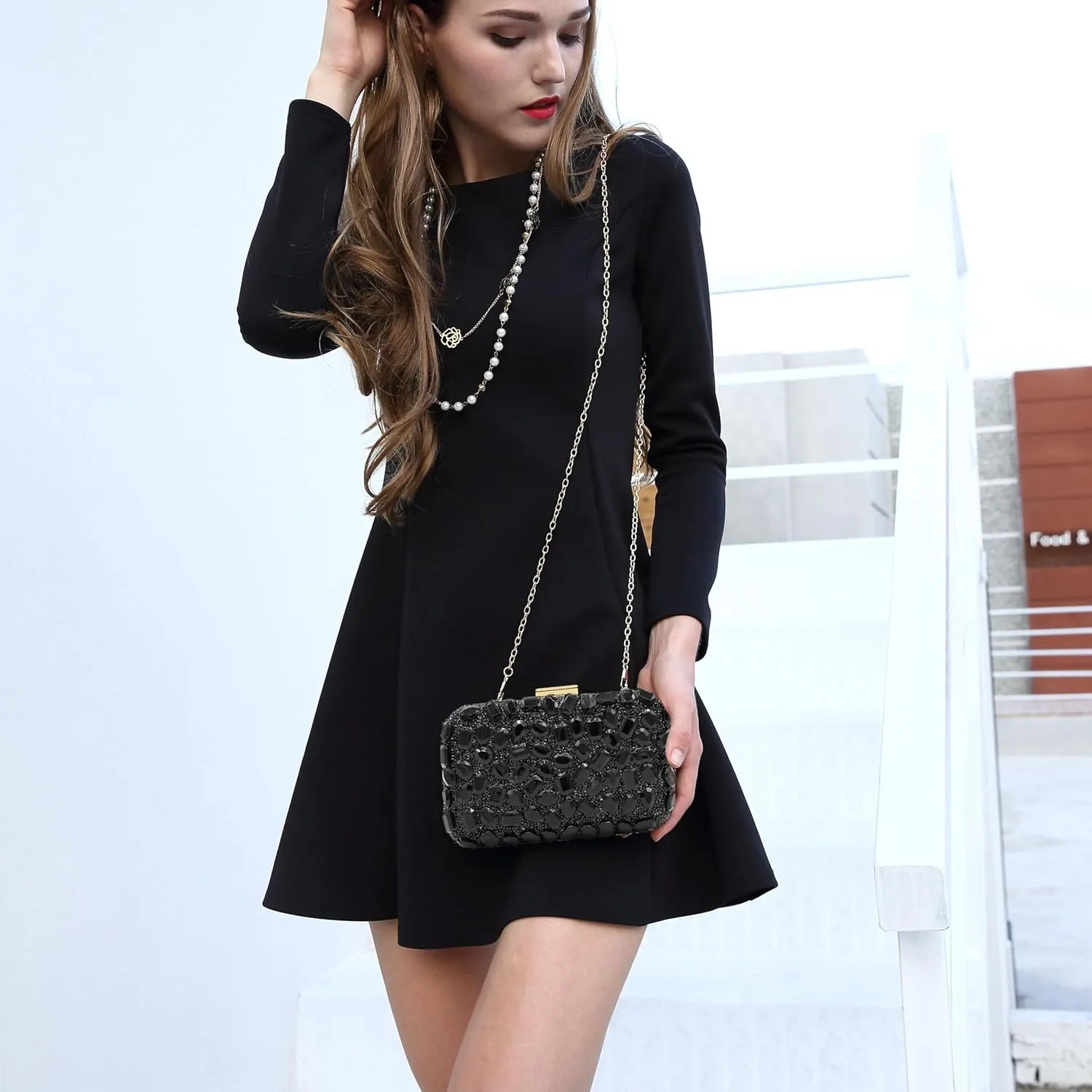 Milisente Clutch Purses For Women Crystal Clutches Evening Bags Gemstone Clutch Purse For Wedding Formal