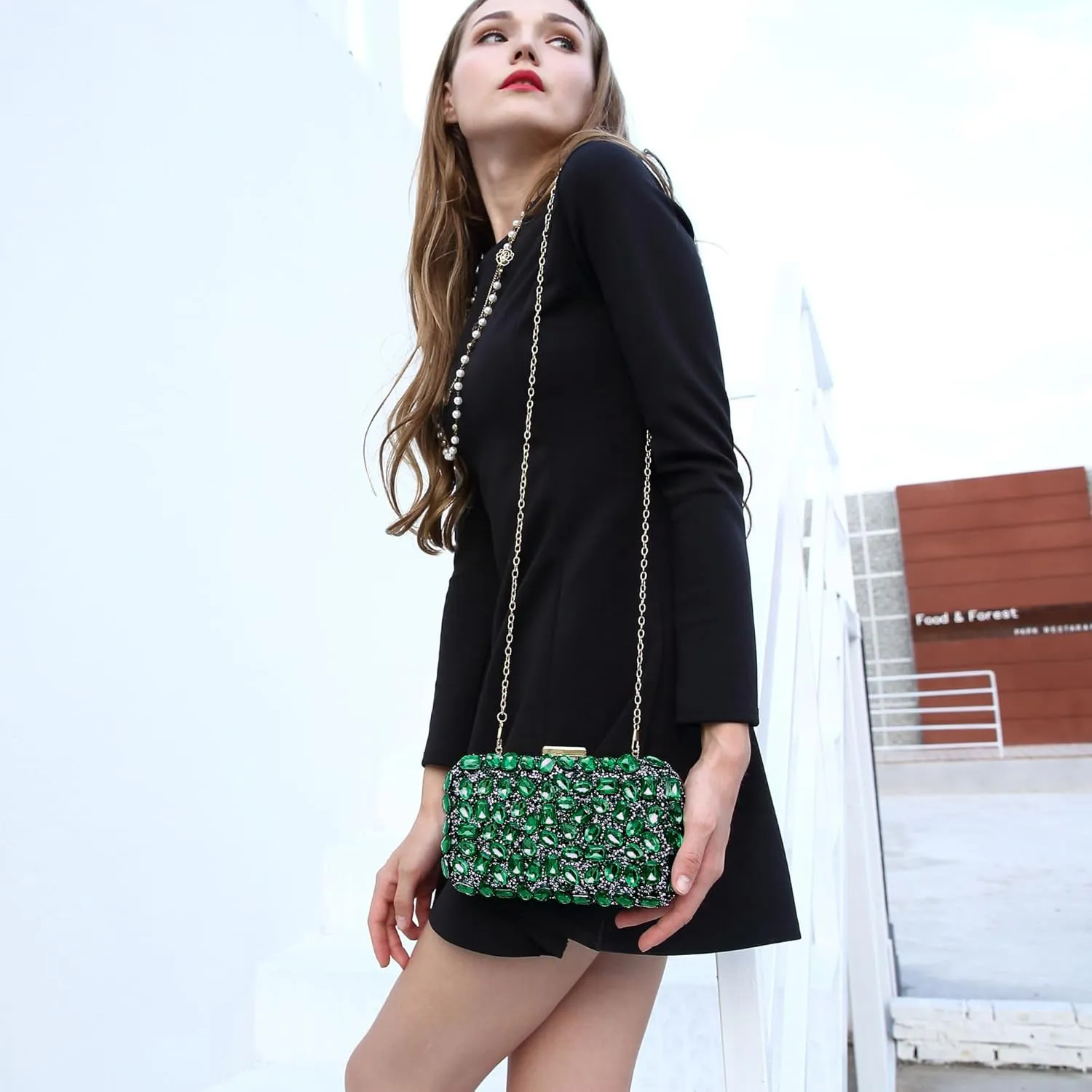 Milisente Clutch Purses For Women Crystal Clutches Evening Bags Gemstone Clutch Purse For Wedding Formal