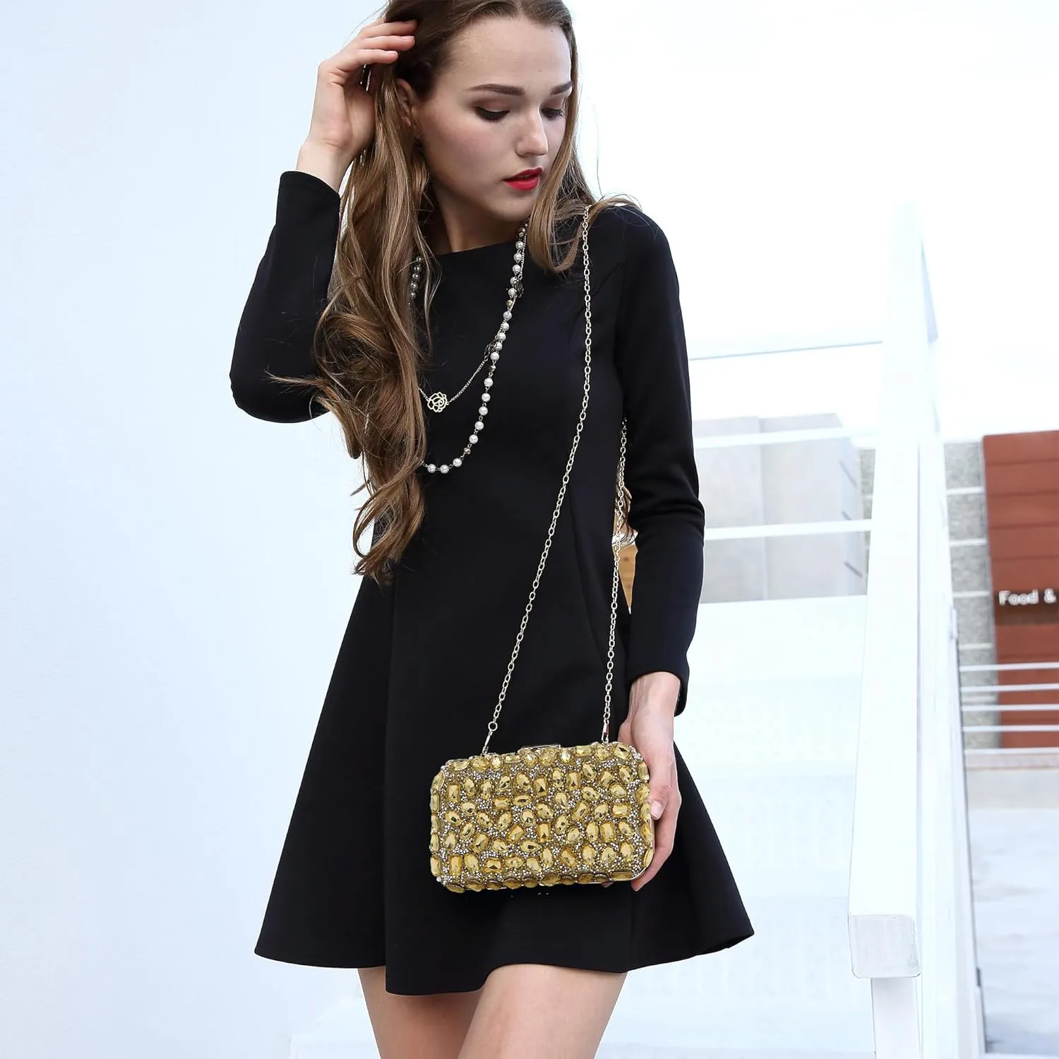 Milisente Clutch Purses For Women Crystal Clutches Evening Bags Gemstone Clutch Purse For Wedding Formal