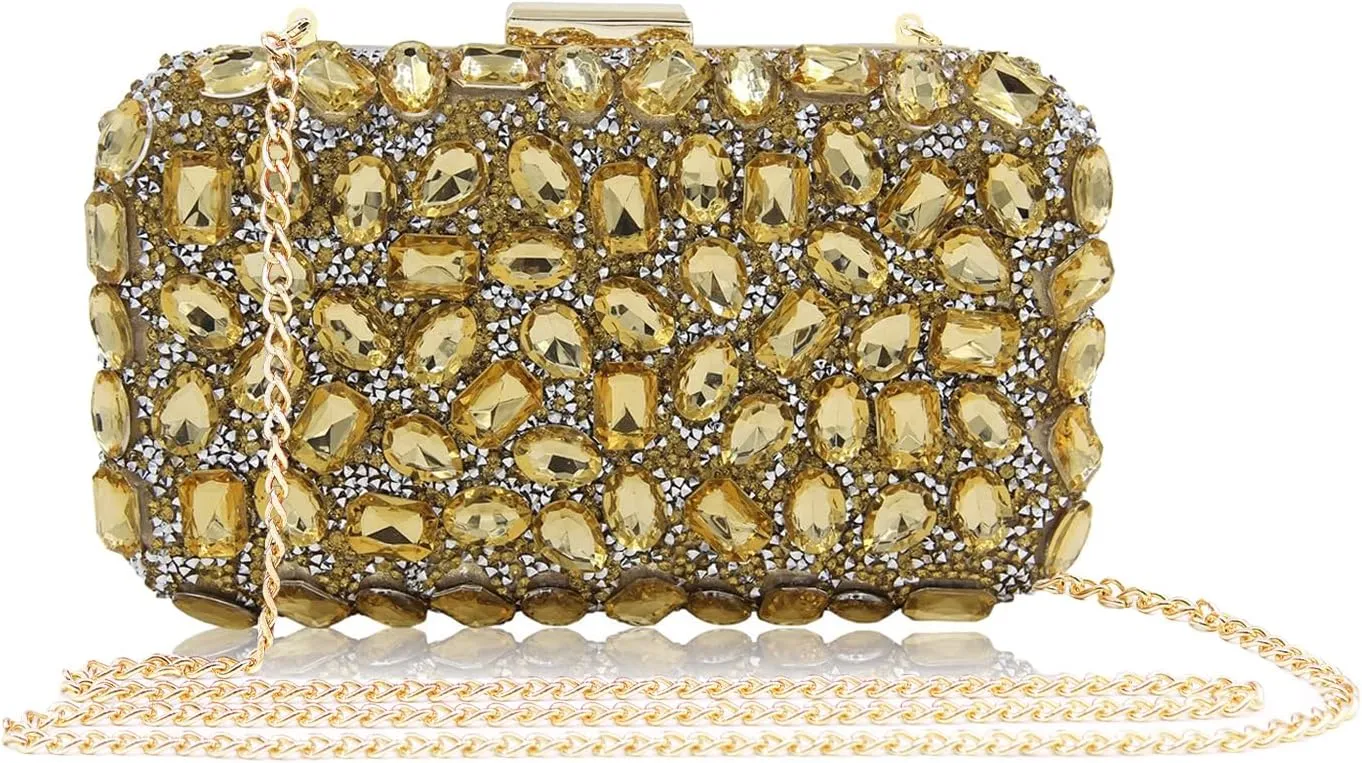 Milisente Clutch Purses For Women Crystal Clutches Evening Bags Gemstone Clutch Purse For Wedding Formal