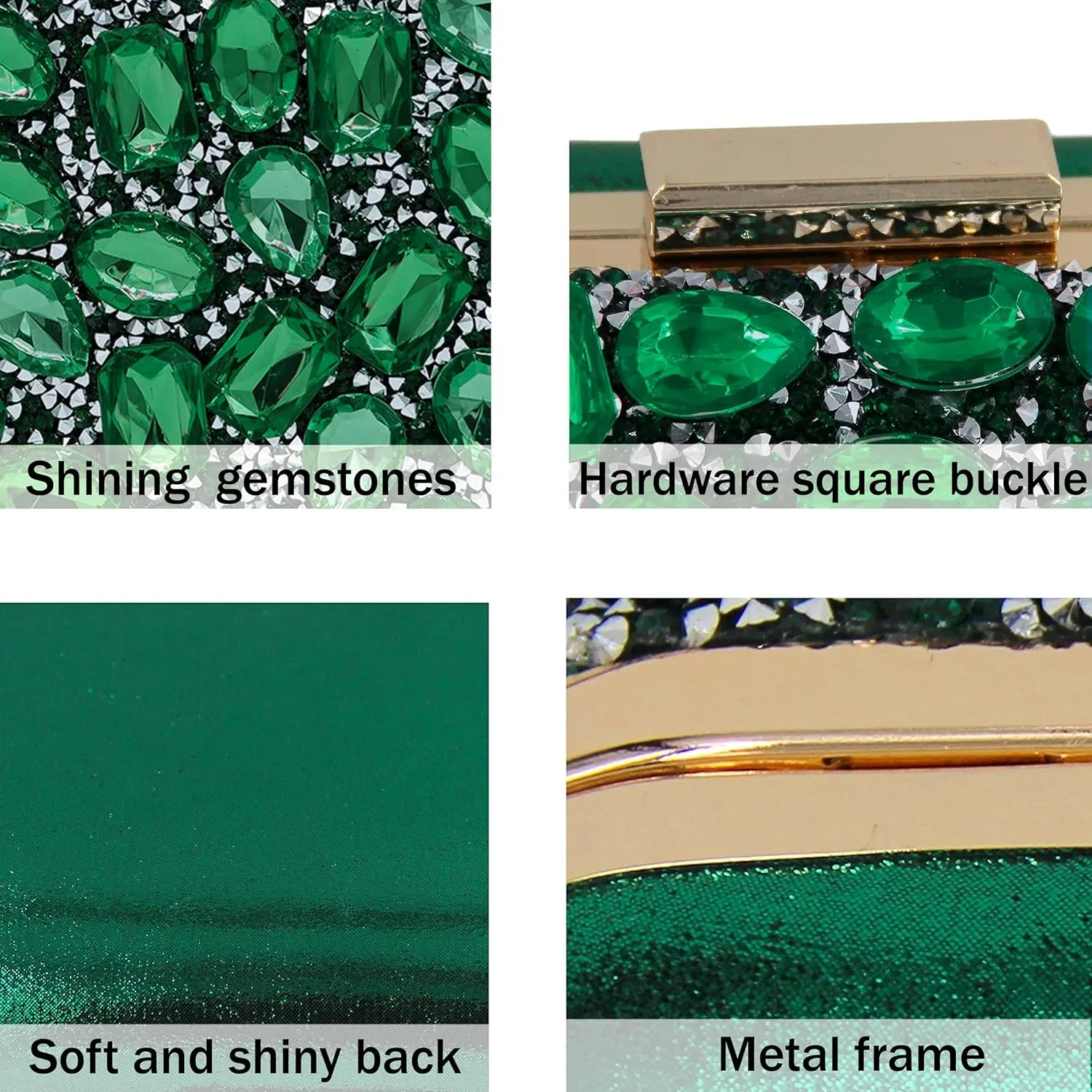 Milisente Clutch Purses For Women Crystal Clutches Evening Bags Gemstone Clutch Purse For Wedding Formal