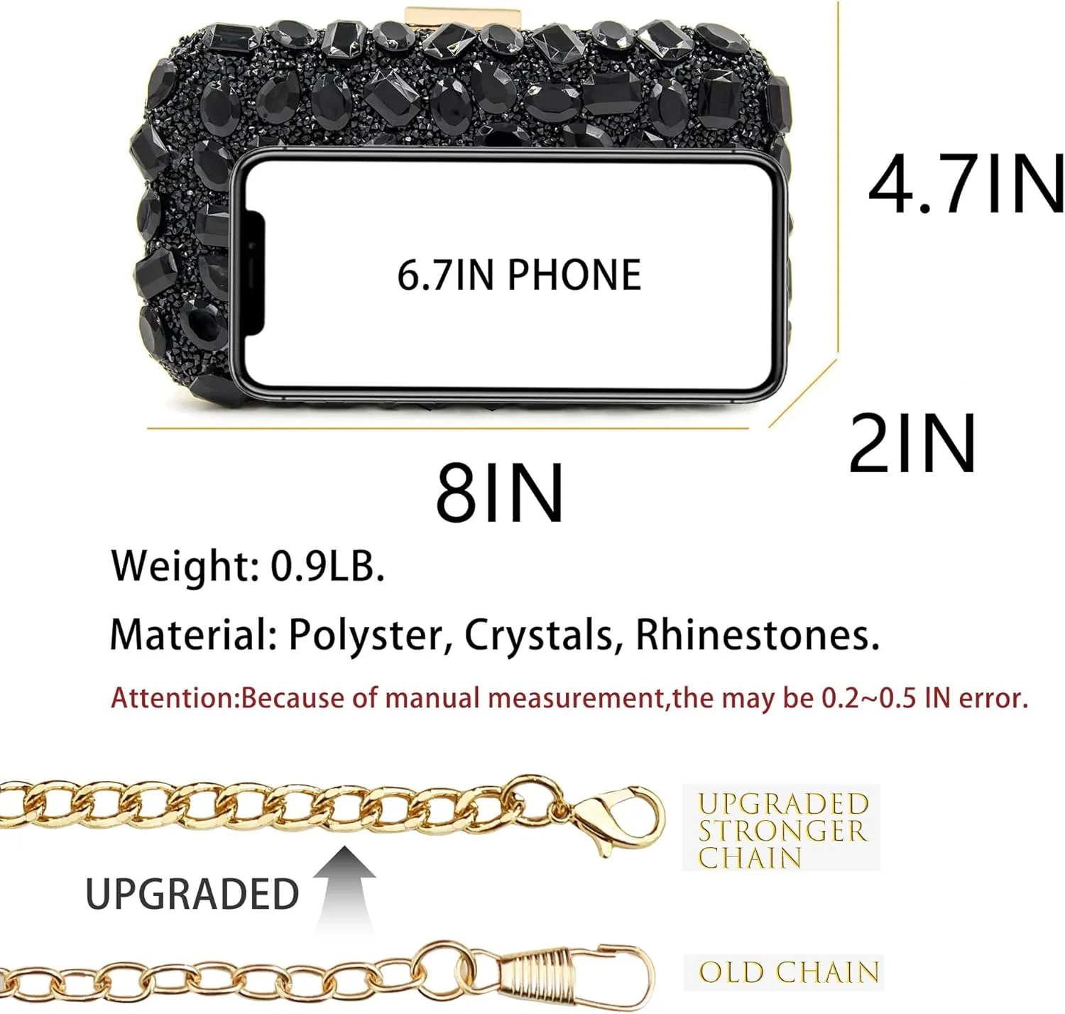 Milisente Clutch Purses For Women Crystal Clutches Evening Bags Gemstone Clutch Purse For Wedding Formal