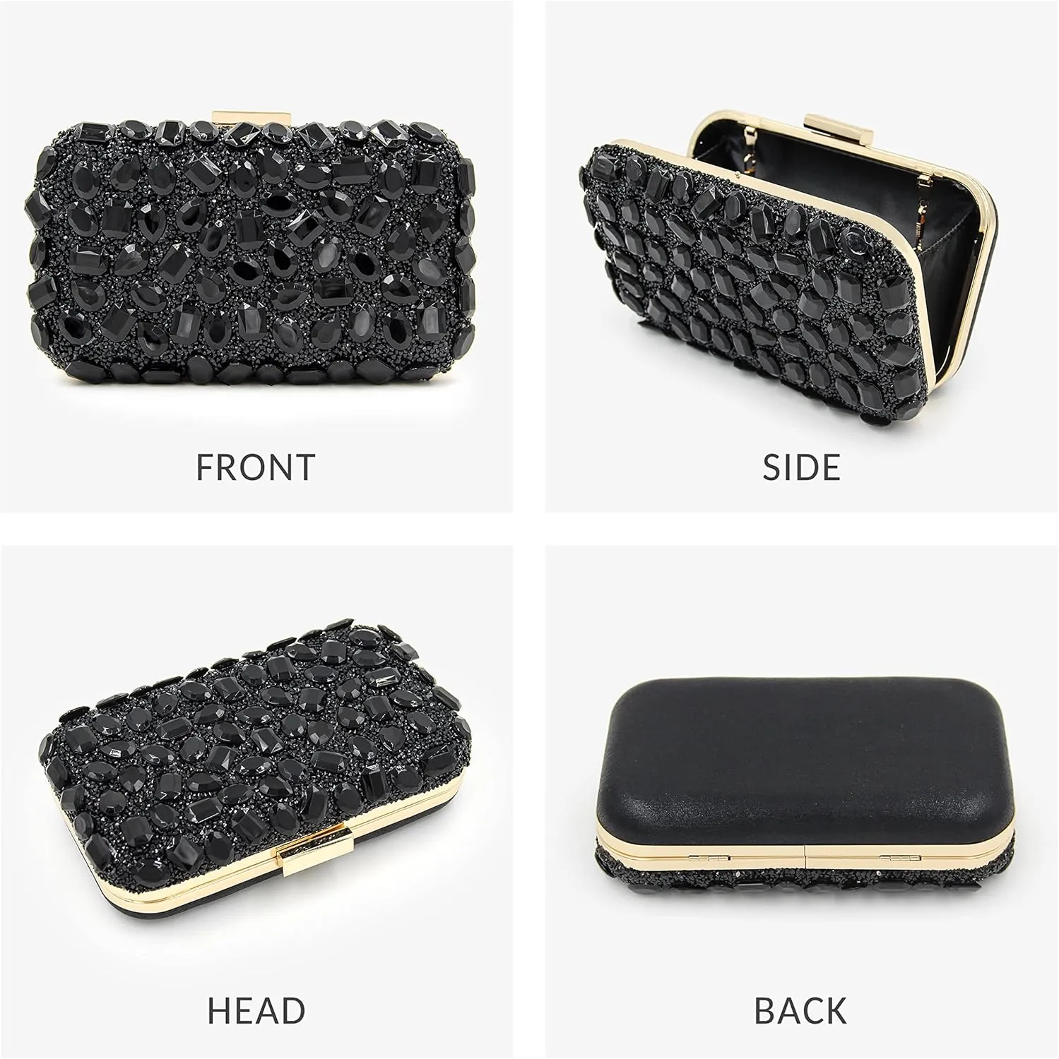 Milisente Clutch Purses For Women Crystal Clutches Evening Bags Gemstone Clutch Purse For Wedding Formal
