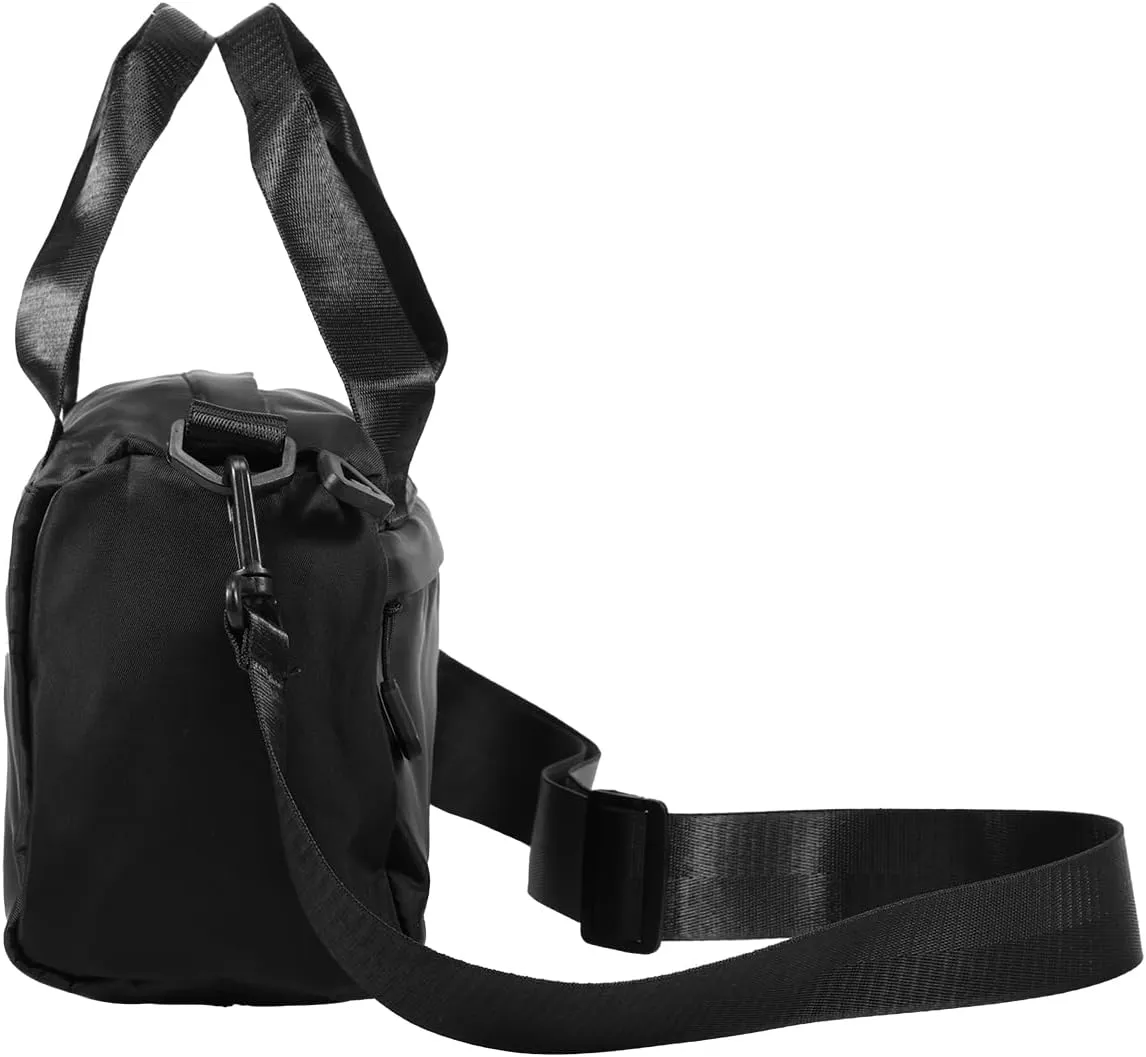 Mini Gym Bag Waterproof Nylon Tote Bag Multipurpose Fitness Shoulder Bag Stylish Travel Bag with Adjustable Strap (Black)