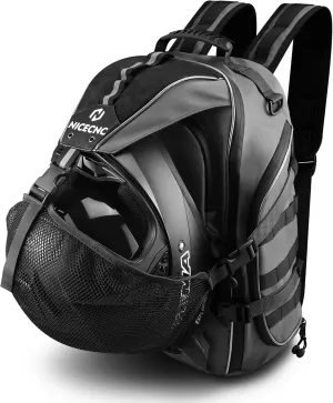 Motorcycle Helmet Bag Universal Motorcycle Helmet Backpack with 35L Large Capacity Motorcycle Riding Backpacks for Men Lugguge Storage Bag with Hidden Net, Grey
