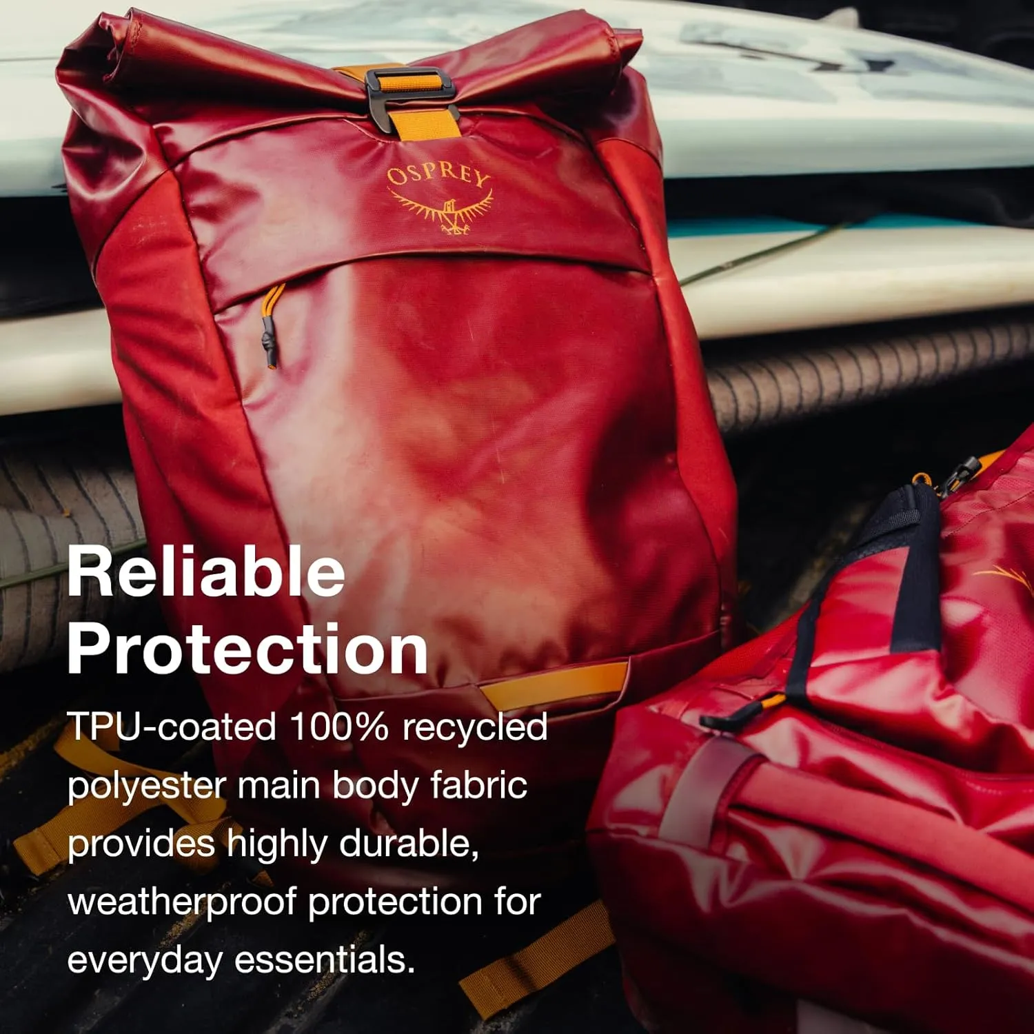 Osprey Transporter Roll Top Laptop Backpack, Red Mountain