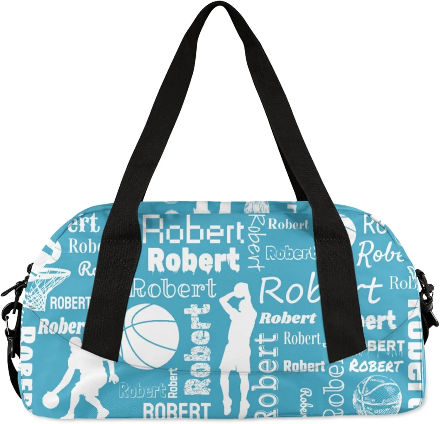 Personalized Basketball Sport Duffel Bag Custom Sports Bag Travel Overnight Shoulder Bags Customized Gifts for Women Men, Blue