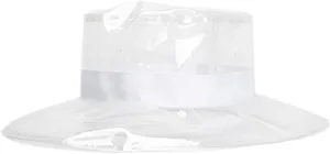 PRETYZOOM Waterproof Bucket Hat Transparent Fisherman Hat PVC Wide-Brimmed Rain Hat for Outdoor Activities, White
