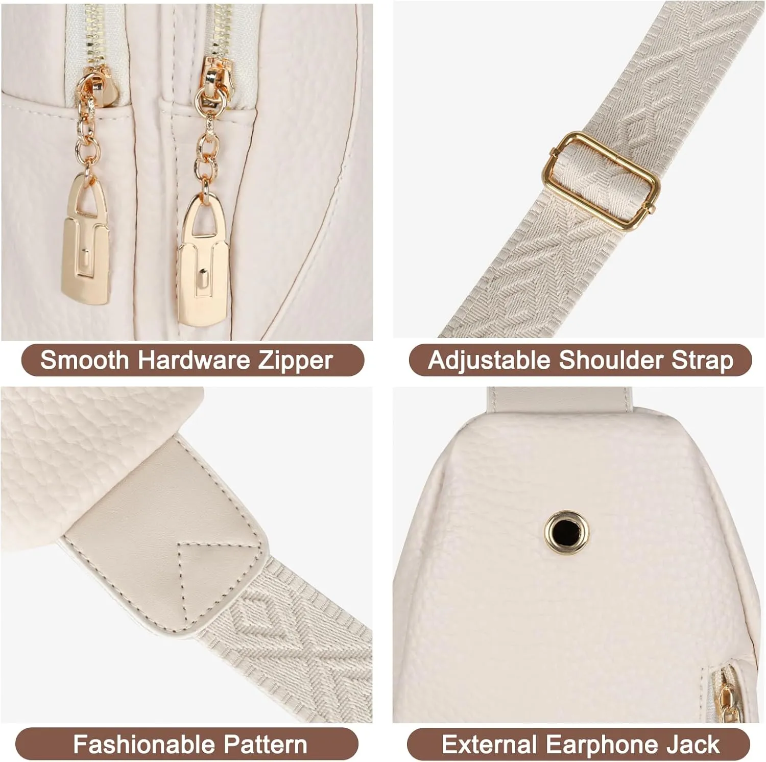 Relang Sling Bag for Women Crossbody, Leather Cross Body Fanny Packs for Women, Trendy Chest Bag for Travel and Daily Use