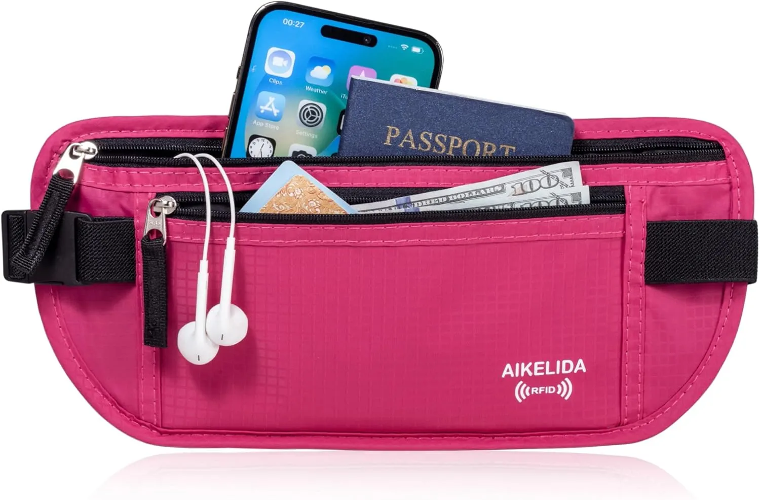 RFID Blocking Passport Holder - Money Belt & Travel Wallet, Travel Belt Bag Fanny Pack for Women