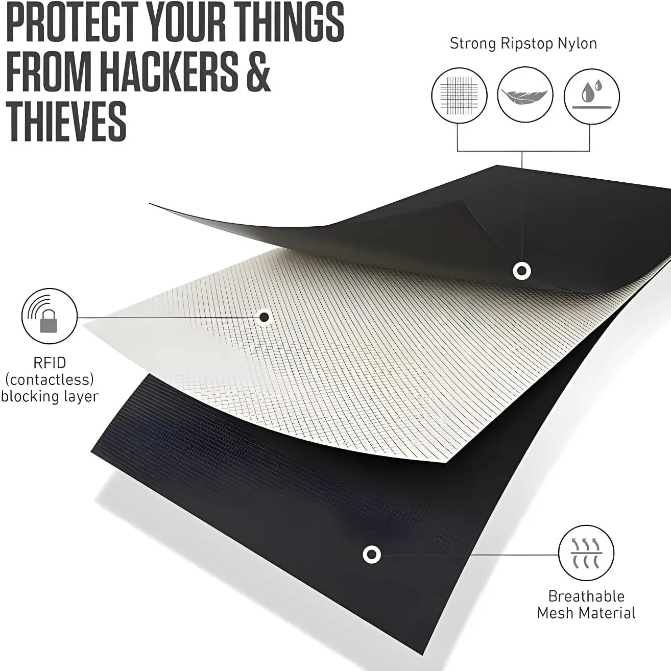 RFID Travel Neck Wallet - Black | Sleek, Secure Passport Holder and Money Pouch with Adjustable Neck Strap for Men and Women to Keep Cash, Credit Cards and Travel Documents Safe.