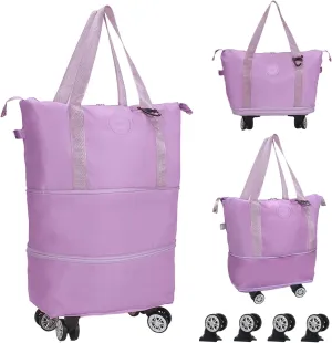 Rolling Duffle Bag with Wheels, Expandable Foldable Luggage Bag, Carry-On Duffel Bag, Large Bag for Travel, Weekend Bag