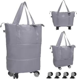 Rolling Duffle Bag with Wheels, Expandable Foldable Luggage Bag, Carry-On Duffel Bag, Large Bag for Travel, Weekend Bag