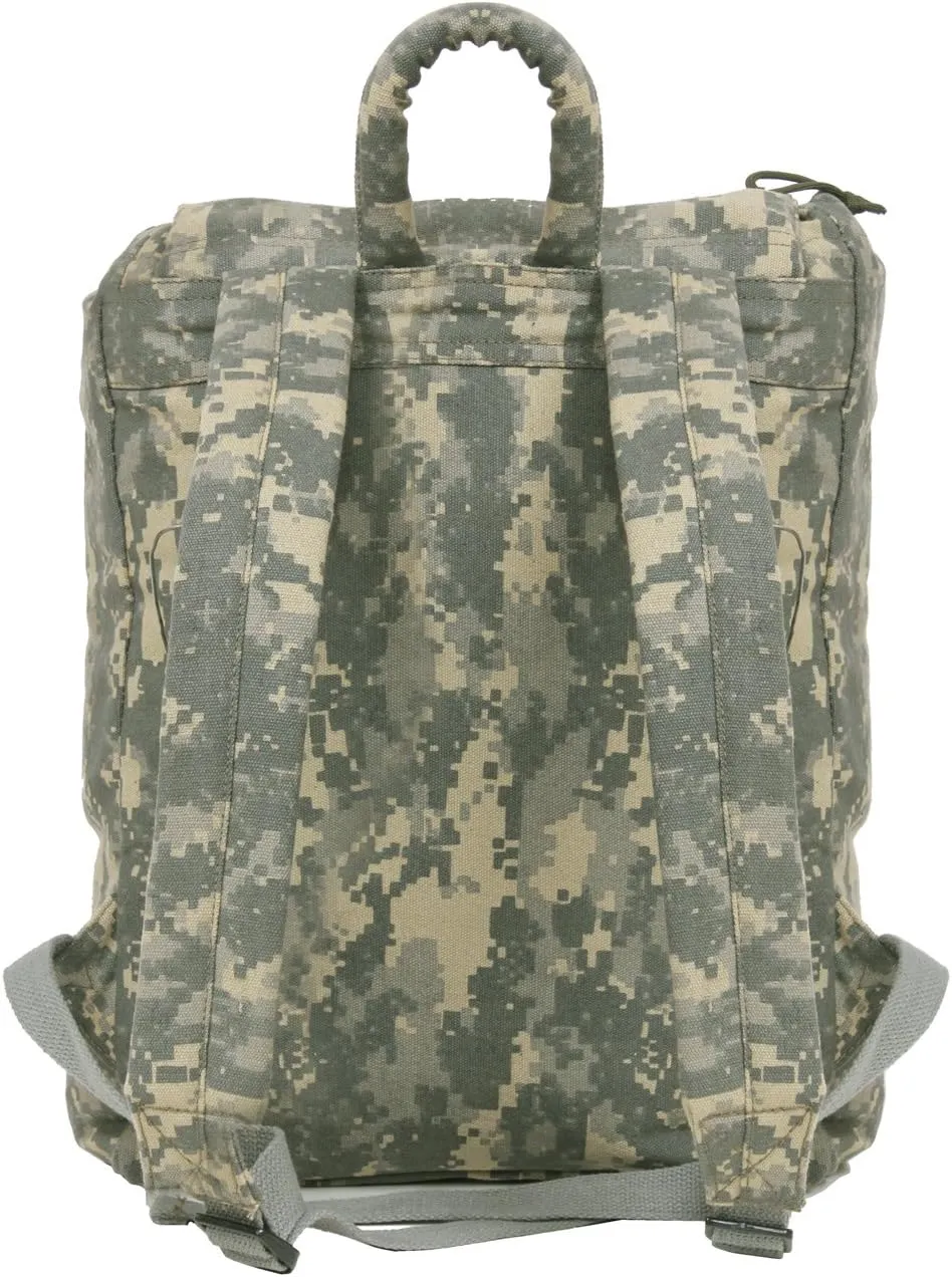 Rothco Canvas Daypack  Heavy-Duty Cotton Canvas Backpack for Hiking, Camping, Traveling, and Daily Use  34L Capacity