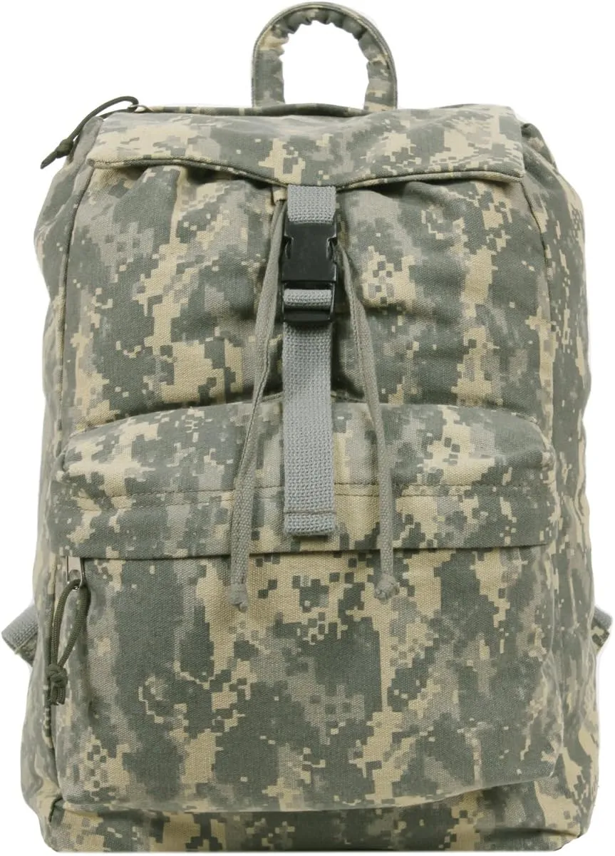 Rothco Canvas Daypack  Heavy-Duty Cotton Canvas Backpack for Hiking, Camping, Traveling, and Daily Use  34L Capacity