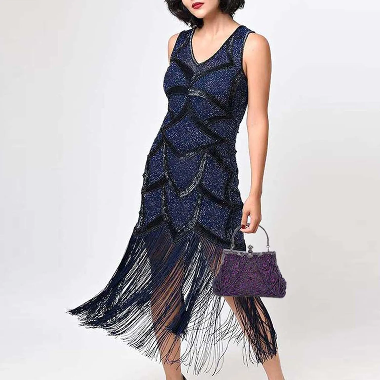 Selighting 1920s Vintage Beaded Clutch Evening Bags for Women Formal Bridal Wedding Clutch Purse Prom Cocktail Party Handbags