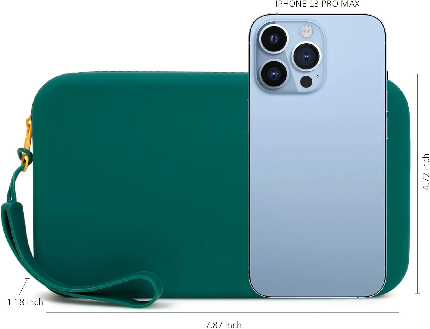 Silicone Large Makeup Bag, Travel Toiletry Bag For Women Big Makeup Bag Organizer Portable Cosmetic Bag Zipper Pouch Purse Waterproof Makeup Storage Bag (Medium Green)