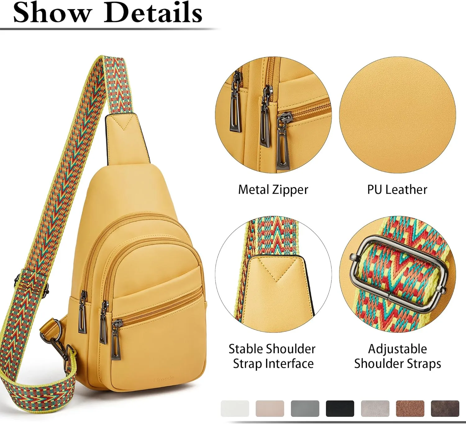 Sling Bag Crossbody Bags for Women Cross Body Fanny Packs Chest Sling Purses for Travel Shopping Leisure Sport