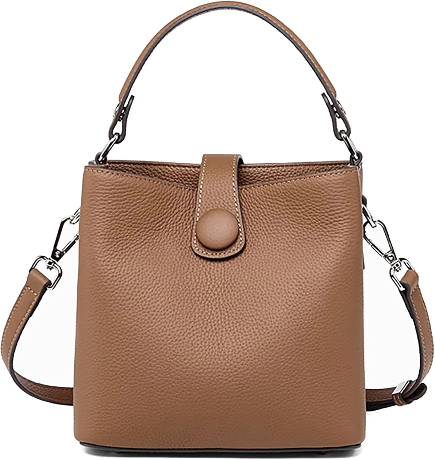Small Bucket Bag for Women Genuine Leather Handbag Satchel Bag Small Purse for Women Top-Handle Bag Mini Crossbody Hand Bag