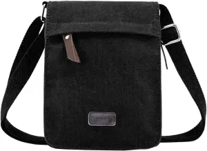 Small Vintage Canvas Leather Messenger Crossbody Bag Pack Organizer