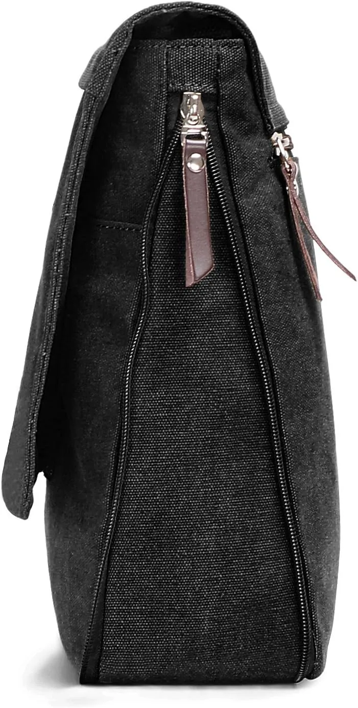 Small Vintage Canvas Leather Messenger Crossbody Bag Pack Organizer