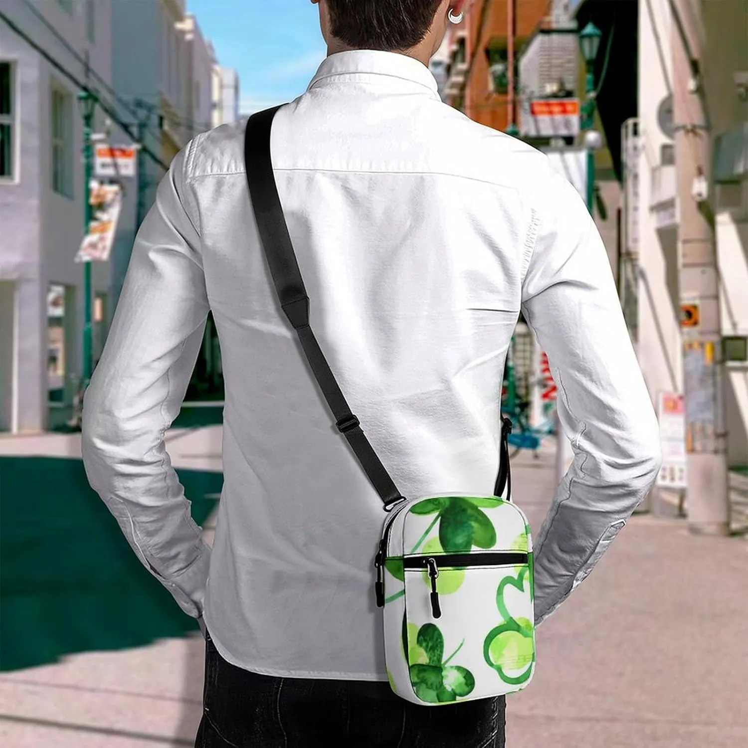 St Patrick Clover Green Crossbody Bag Small Shoulder Bag Waterproof, Lightweight And Convenient