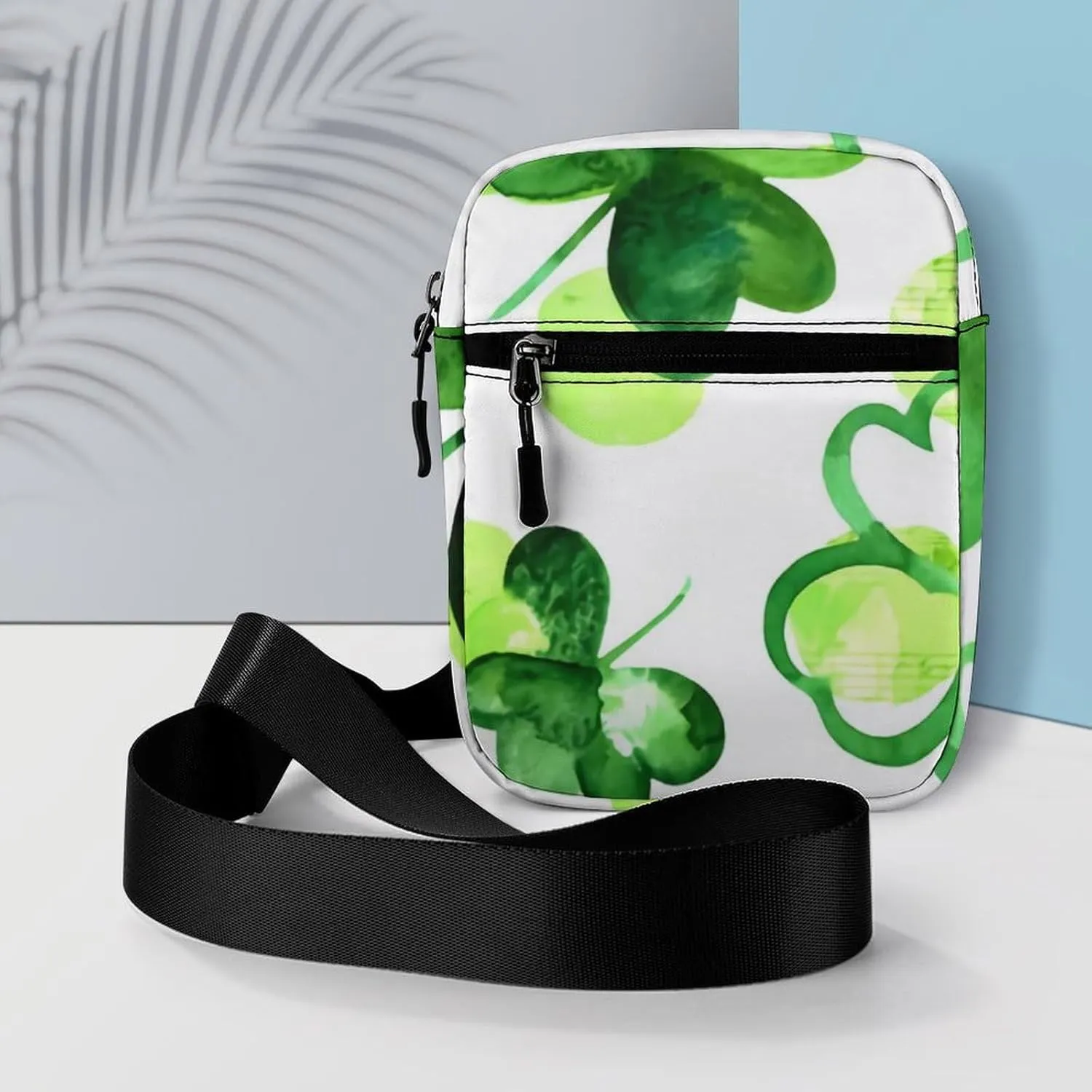 St Patrick Clover Green Crossbody Bag Small Shoulder Bag Waterproof, Lightweight And Convenient