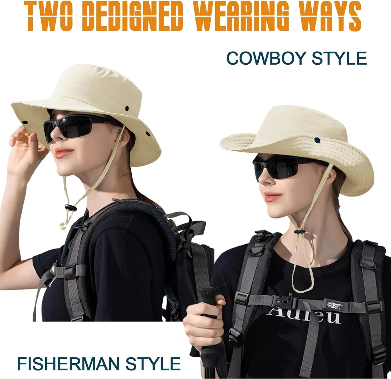 Sun Hats for Men Women Fishing Hat UPF 50  Quick Dry Foldable Bucket Hat Adjustable Safari Hat for Beach Hiking