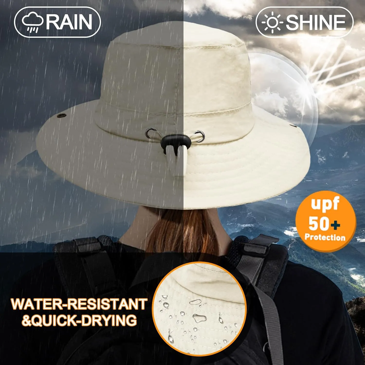 Sun Hats for Men Women Fishing Hat UPF 50  Quick Dry Foldable Bucket Hat Adjustable Safari Hat for Beach Hiking